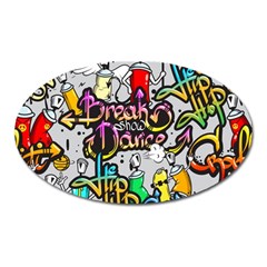 Hip Hop Background Oval Magnet