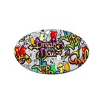 Hip Hop Background Sticker Oval (10 pack) Front