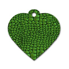 Seamless Pattern Crocodile Leather Dog Tag Heart (one Side) by Pakemis