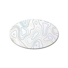 Abstract Colorful Topographic Map Design Vector Sticker (oval)