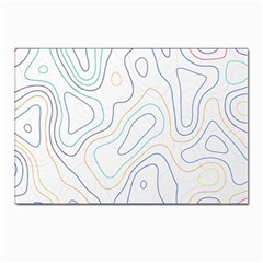 Abstract Colorful Topographic Map Design Vector Postcards 5  X 7  (pkg Of 10)