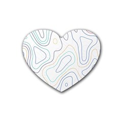 Abstract Colorful Topographic Map Design Vector Rubber Heart Coaster (4 Pack) by Pakemis