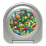 Pop Art Colorful Seamless Pattern Travel Alarm Clock Front