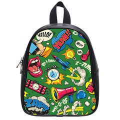 Pop Art Colorful Seamless Pattern School Bag (small) by Pakemis