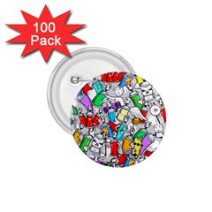 Graffit Characters Seamless Pattern Art 1 75  Buttons (100 Pack)  by Pakemis