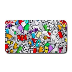 Graffit Characters Seamless Pattern Art Medium Bar Mat by Pakemis