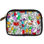 Graffit Characters Seamless Pattern Art Digital Camera Leather Case Front