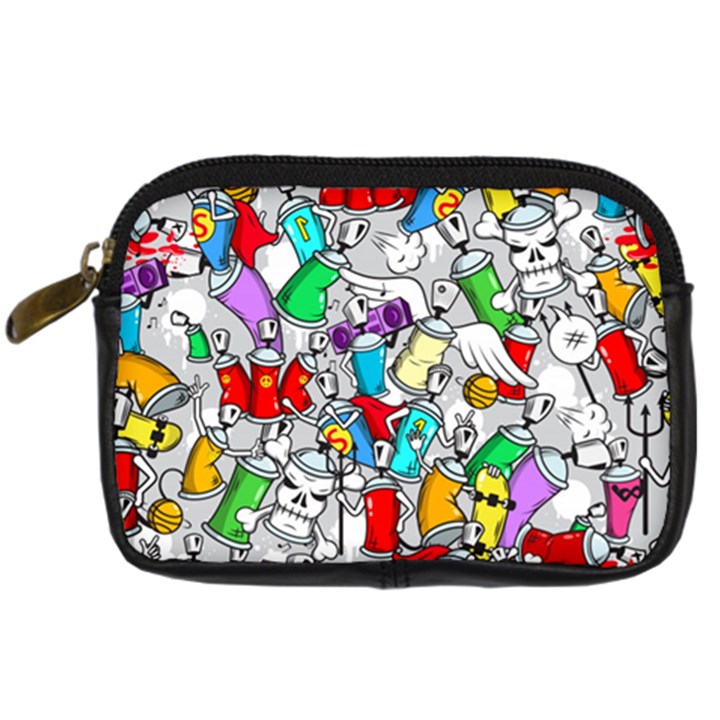 Graffit Characters Seamless Pattern Art Digital Camera Leather Case