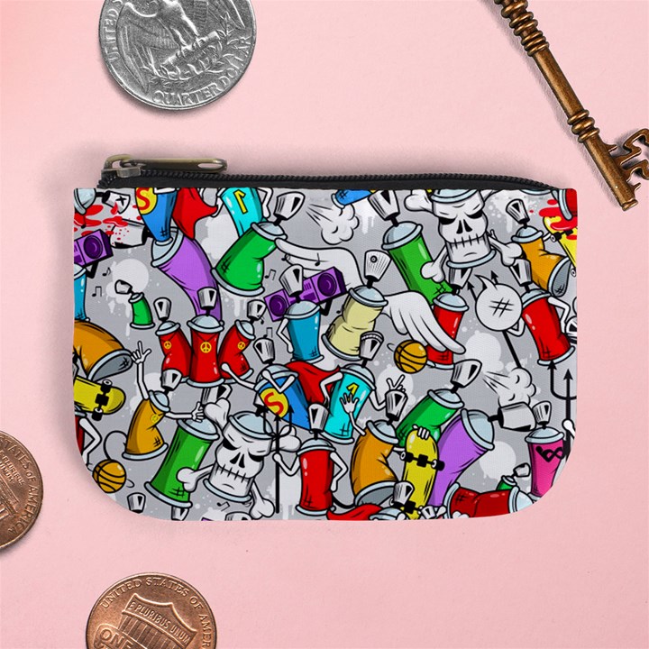 Graffit Characters Seamless Pattern Art Mini Coin Purse