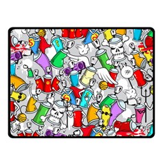 Graffit Characters Seamless Pattern Art Double Sided Fleece Blanket (small) by Pakemis