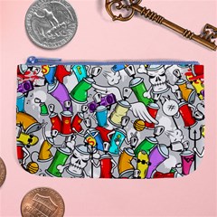 Graffit Characters Seamless Pattern Art Large Coin Purse by Pakemis