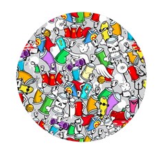 Graffit Characters Seamless Pattern Art Mini Round Pill Box (pack Of 5) by Pakemis