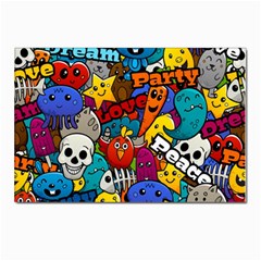 Graffiti Characters Seamless Pattern Postcard 4 x 6  (pkg Of 10)