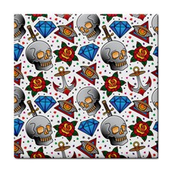 Full Color Flash Tattoo Patterns Tile Coaster by Pakemis