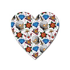 Full Color Flash Tattoo Patterns Heart Magnet by Pakemis