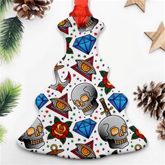 Full Color Flash Tattoo Patterns Christmas Tree Ornament (two Sides) by Pakemis