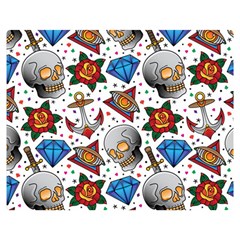 Full Color Flash Tattoo Patterns Flano Blanket (medium) by Pakemis