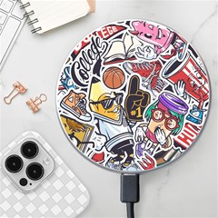 Vintage College Colorful Seamless Pattern Wireless Charger by Pakemis