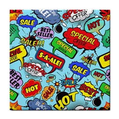 Comic Bubbles Seamless Pattern Tile Coaster