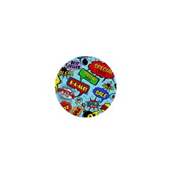 Comic Bubbles Seamless Pattern 1  Mini Buttons by Pakemis