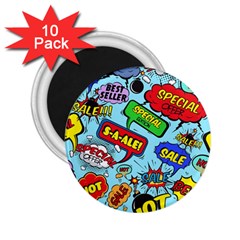 Comic Bubbles Seamless Pattern 2 25  Magnets (10 Pack)  by Pakemis