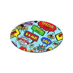 Comic Bubbles Seamless Pattern Sticker (oval)