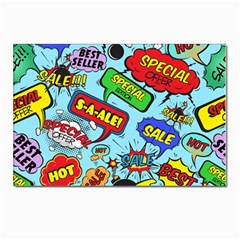 Comic Bubbles Seamless Pattern Postcards 5  X 7  (pkg Of 10)