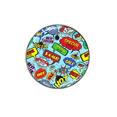 Comic Bubbles Seamless Pattern Hat Clip Ball Marker (10 Pack) by Pakemis