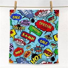 Comic Bubbles Seamless Pattern Face Towel