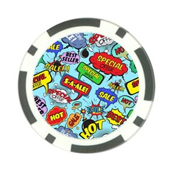 Comic Bubbles Seamless Pattern Poker Chip Card Guard (10 Pack) by Pakemis