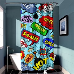 Comic Bubbles Seamless Pattern Shower Curtain 36  X 72  (stall)  by Pakemis