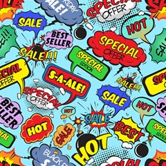 Comic Bubbles Seamless Pattern Play Mat (rectangle)