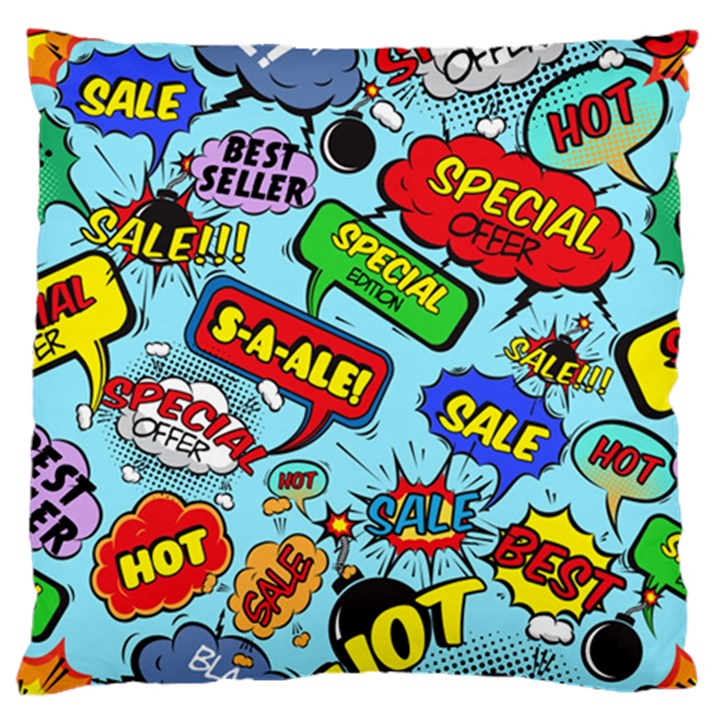 Comic Bubbles Seamless Pattern Large Cushion Case (One Side)