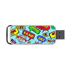 Comic Bubbles Seamless Pattern Portable Usb Flash (one Side) by Pakemis