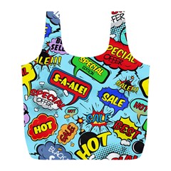 Comic Bubbles Seamless Pattern Full Print Recycle Bag (l) by Pakemis