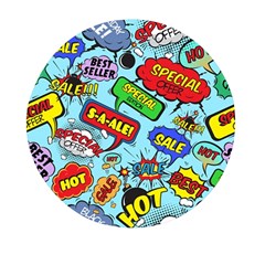 Comic Bubbles Seamless Pattern Mini Round Pill Box by Pakemis