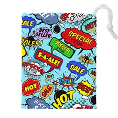 Comic Bubbles Seamless Pattern Drawstring Pouch (5xl) by Pakemis