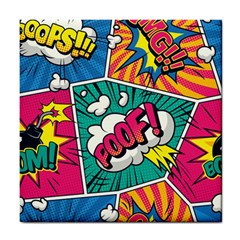 Comic Colorful Seamless Pattern Tile Coaster