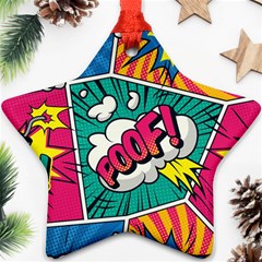 Comic Colorful Seamless Pattern Star Ornament (two Sides) by Pakemis