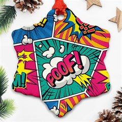 Comic Colorful Seamless Pattern Snowflake Ornament (two Sides) by Pakemis