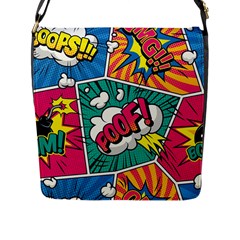 Comic Colorful Seamless Pattern Flap Closure Messenger Bag (l) by Pakemis