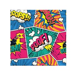 Comic Colorful Seamless Pattern Square Satin Scarf (30  X 30 )