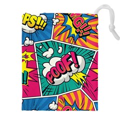 Comic Colorful Seamless Pattern Drawstring Pouch (4xl) by Pakemis