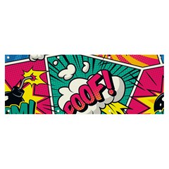 Comic Colorful Seamless Pattern Banner And Sign 8  X 3 