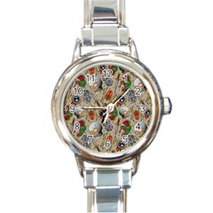 Tattoo Pattern Round Italian Charm Watch