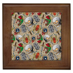 Tattoo Pattern Framed Tile