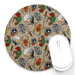 Tattoo Pattern Round Mousepad