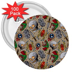 Tattoo Pattern 3  Buttons (100 Pack) 