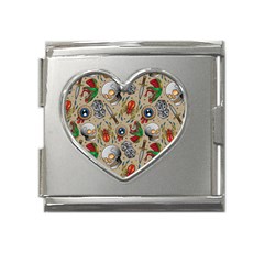 Tattoo Pattern Mega Link Heart Italian Charm (18mm)