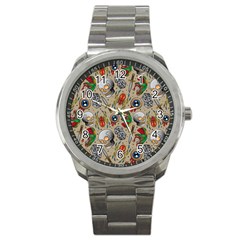 Tattoo Pattern Sport Metal Watch